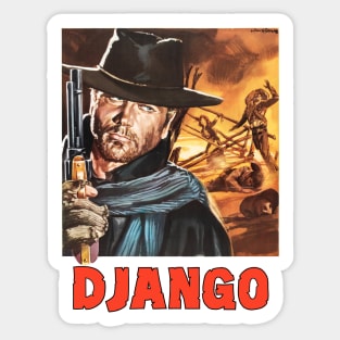 Django Movie Poster Sticker
